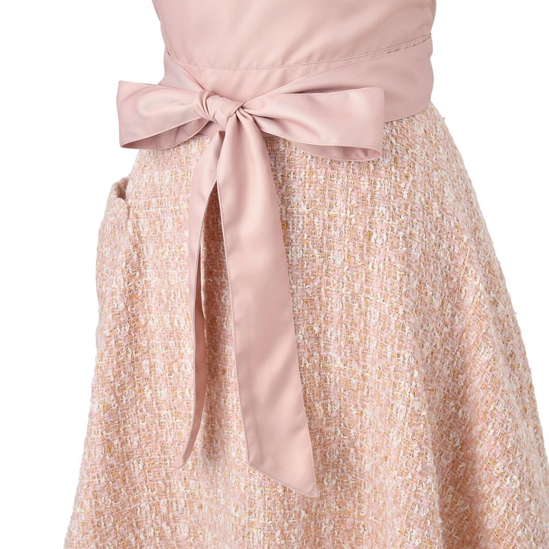 Francfranc Tweed Full Apron Pink, Pink