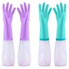 Elgood Deluxe-Waschhandschuhe mit latexfrei, lange Bündchen, Baumwollfutter, Reinigungshandschuhe, 2 Paar