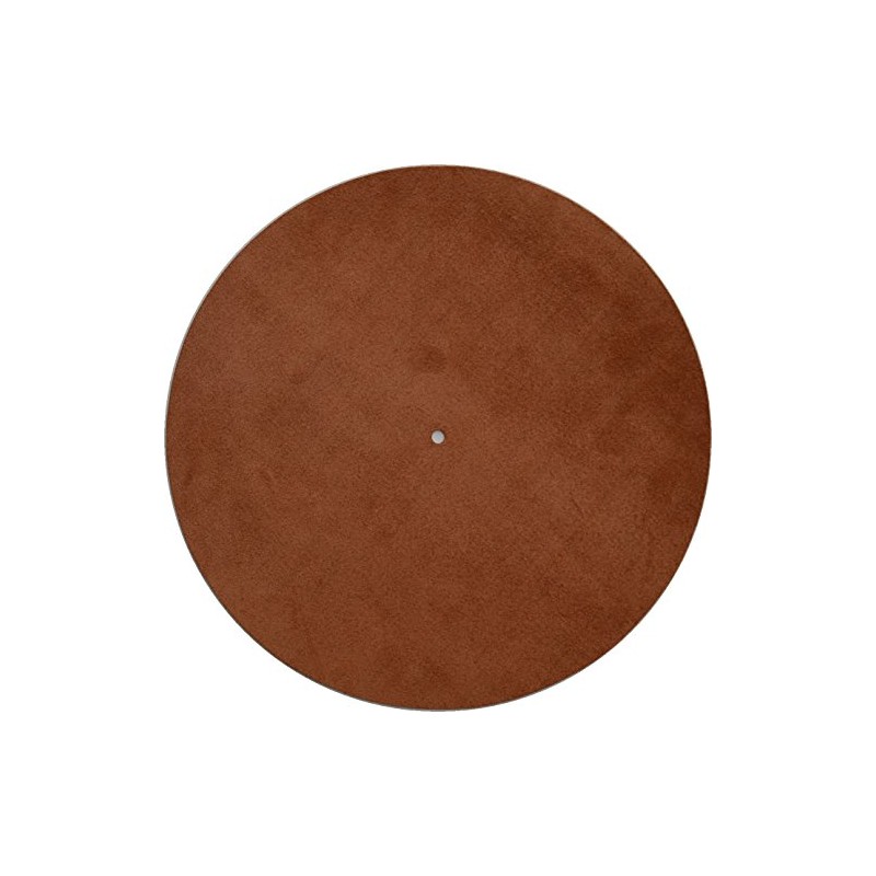 Genuine Leather Turntable Platter Mat - Marbled Brown