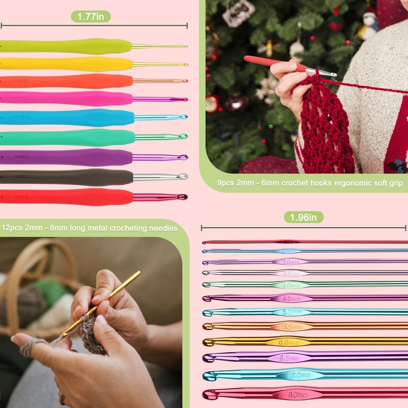 Katech Crochet Hooks Set with Crochet Case, 73 pcs Knitting