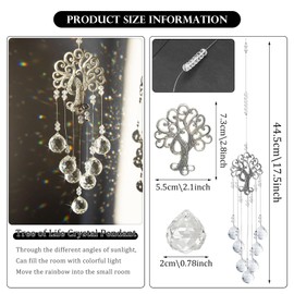 SPHERETRON Sun Catcher Crystal Wind Chime, Crystal Suncatcher, Hanging Decorative Crystal, Glass Crystals for Hanging, Prisms Suncatcher, Hanging Decorative Crystal for Garden, Feng Shui, Home