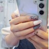 Dark gray version, fall in love with gold, handmade nails