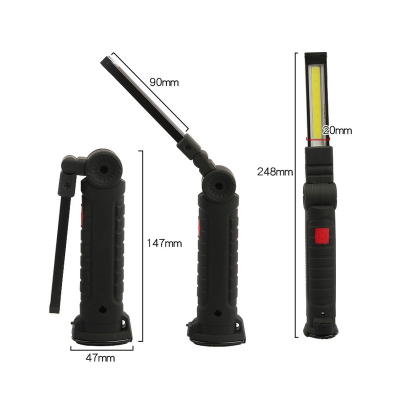 Magnetic Foldable Lamp COB+LED White Work Maintenance Light Large Emergency
