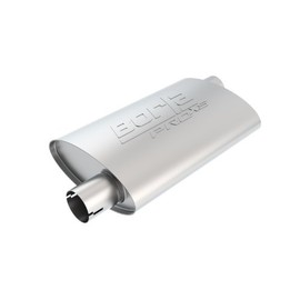 BORLA 400488 ProXS ProXS Muffler 2" Offset Inlet/ 2" Offset Outlet, 4" x 9.5" Oval, 14" Long Body, 19" Overall Length. Universal Part. Reversible Design. Notched Necks.