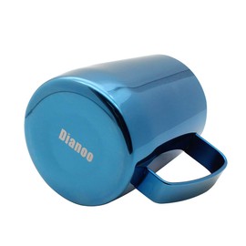 Dianoo Milk Jug Stainless Steel Titanium Plated Creamy Coffee Latte Coffee Cappuccino Au Lait Blue 350 ml