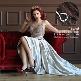 Queen Crowns for Women Tiaras Wedding Princess Crown Quinceanera Tiara Crystal Bridal Headband Rhinestone Hair Accessories for Birthday Prom Pageant Party Vintage Multicolor