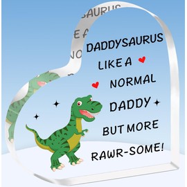 TTOVEN Funny Daddy Gifts Father's Day Gifts Birthday Gifts for Daddy Daddysaurus Acrylic Plaque Gifts