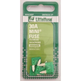 Littelfuse 0MIN030.VP MINI 32 Volt 30 Amp Carded Blade Fuse, (Pack of 5)