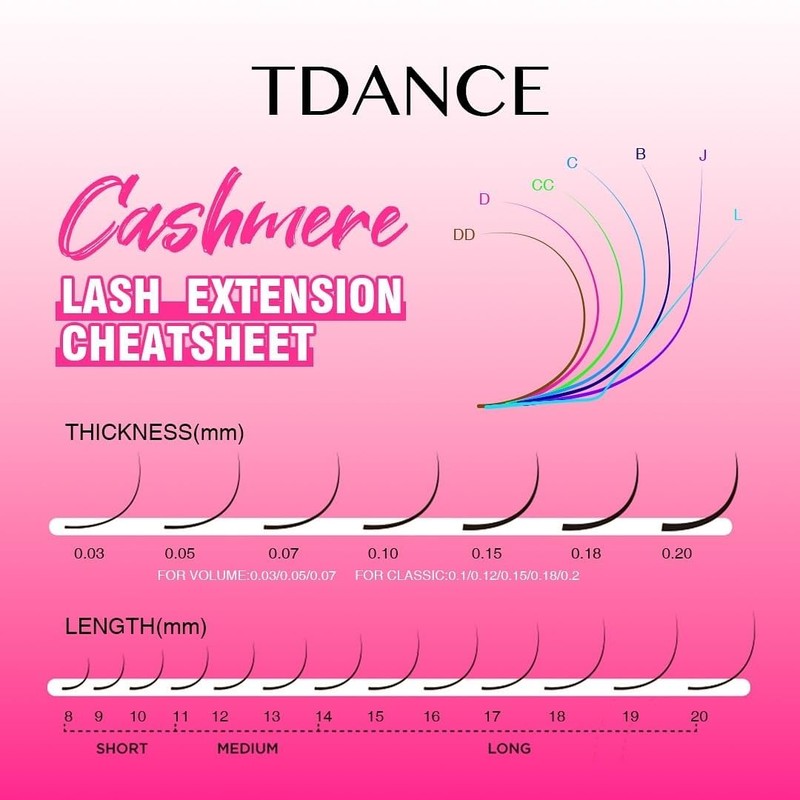 TDANCE Cashmere Lash Extensions 0.03mm CC Curl 8-15mm Super Matte
