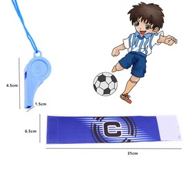 CuiCanfla Captain's Bracelet Football Captain's Bracelet Adjustable Football Captain's Band for Football Captain Football Captain C with 4 Whistles