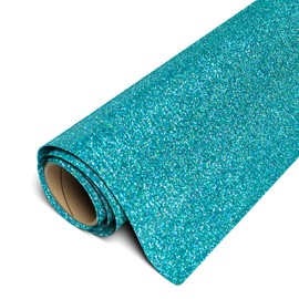 Siser Glitter HTV Rollo de 11.8 x 5 pies, vinilo termoadhesivo para planchar (azul sirena)