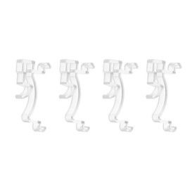 sourcing map 4pcs Valance Clips, 1-7/8in Arc-Shaped Clear Plastic Valance Hidden Retainer Holder Installation Bracket for Horizontal Wood and Faux Wood Blinds