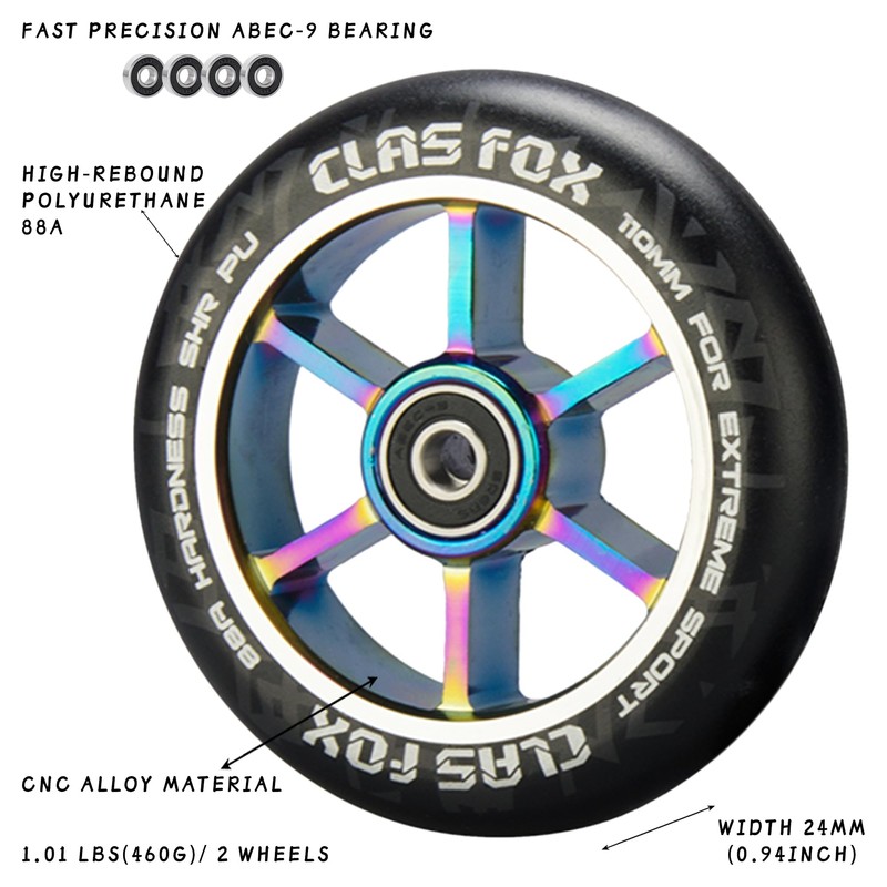 CLAS FOX 110mm One Pair Pro Stunt Scooter Wheels with