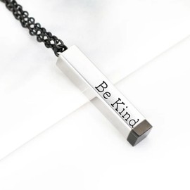 Be Kind of a B Necklace Hidden Necklace To Best Friends Sister Birthday Gifts Inspirational Square Bar Pendant with Hidden Message for Women Teen Girl Gifts 2024
