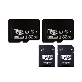 Micro SD Card, MicroSD Card, MicroSDHC Micro SD Card 32GB for Class 10 UHS-I U3 Dash Cam with Adapter, Set of 2