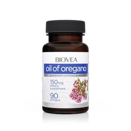 Biovea Capuslas de Aceite de Oregano con 88% Carvacrol y Timol 150 mg con 90 capsulas