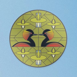 I Like Birds Static Cling Window Stickers for Glass - Black Neck Grebe Suncatcher Small Stained Glass Window Stickers