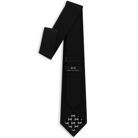 Black Tie Premium Mens Slim Oxford Matt Necktie Tuxedo Classic Black Premium Corbatas-Produced (Black, Slim 2.35")