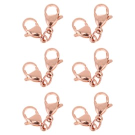 Multifunctional Lobster Clasps Jewellery Clasps for Bracelets and Necklaces, Double End Connectors for DIY Jewellery Making, Rose Gold, Pack of 10