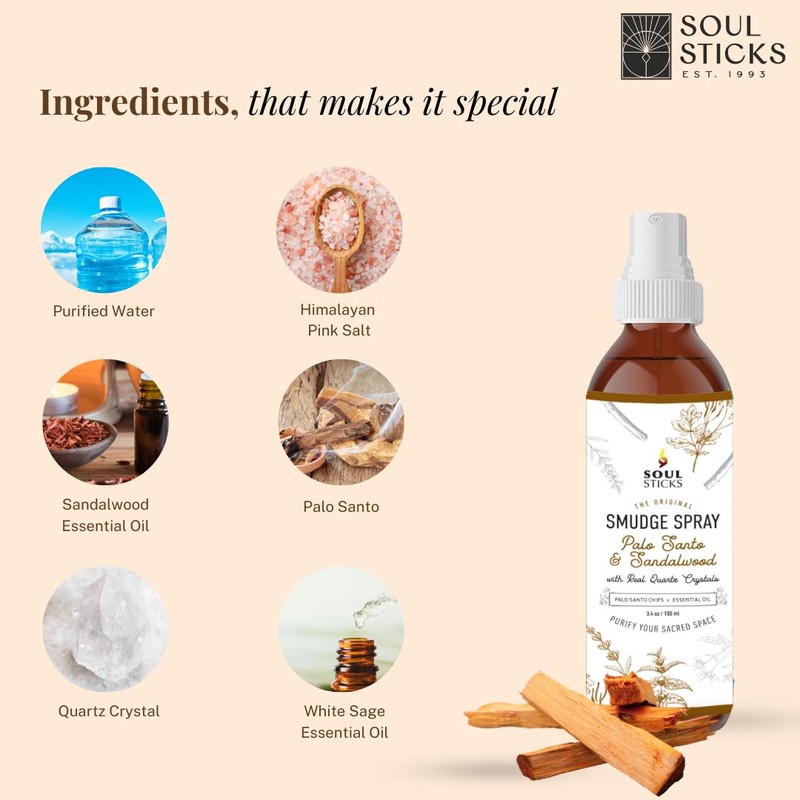 SOUL STICKS White Sage & Cinnamon Smudge Spray – 3.5oz