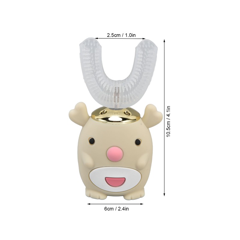 U Shaped Toothbrush Cartoon Cute Design Waterproof 5 Brushing Modes