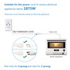 FIRMERST 1875W Flat Plug 1Ft Extension Cord 15A for Kitchen