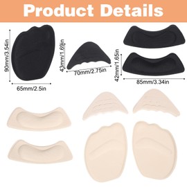 6 Pairs Shoe Filler Heel Pads for Womens Shoes, Adjust Too Big Shoe