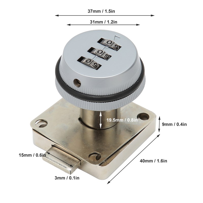 Combination Cam Lock Zinc Alloy Keyless Password Drawer Lock for