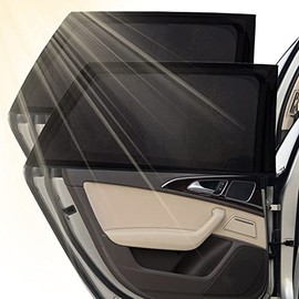 Universal Car Side Window Sun Shade 2 Pack, Breathable Mesh Sun Shade Blocking Mosquito Net, UV Car Rear Window Sunshades Protection for Kids/Baby/Adults/Pets, Fits All 98% Cars