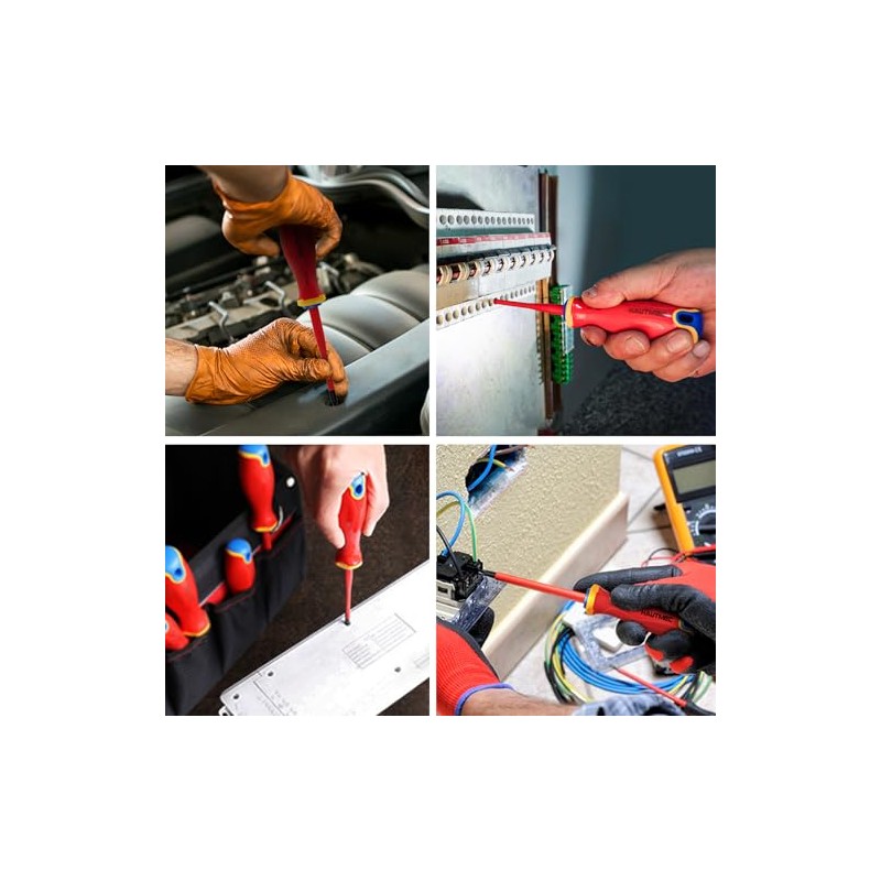 HAUTMEC Insulated Screwdriver Set, 6-Piece Electrician Screwdriver Set, VDE &