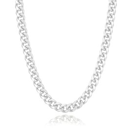MOLAYES Solid 925 Sterling Silver 10mm Cuban Link Curb Chain Necklace for Men Women 925 Sterling Silver Chain 24 Inches Made in Italy