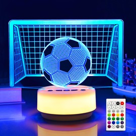 HYODREAM Fußball Geschenke Nachtlicht für Kinder Fußball Dekor Sport Nachttischlampe für Fußball Fan, 14 Farben mit Fernbedienung Timer und Dim Funktion