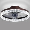 Low Profile Ceiling Fan with Light, 19.7" Flush Mount with