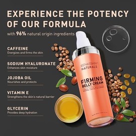Enaskin Naturals Crema Reafirmante Para El Abdomen: Crema Reafirmante Para Piel Plana, Reduce La Celulitis Y Las Estrías En Estómago, Muslos Y Glúteos