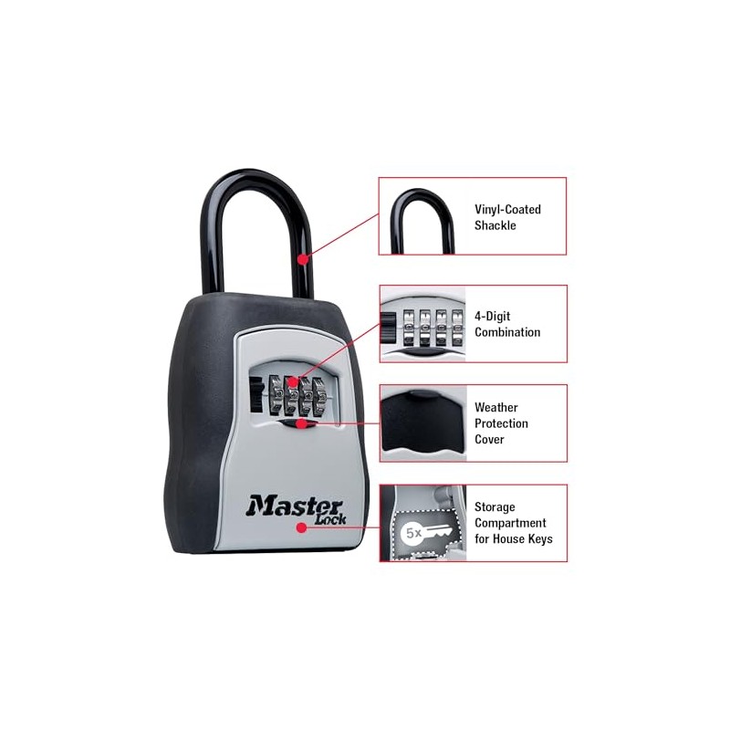 Master Lock Caja de seguridad, pon tu propia combinación, capacidad