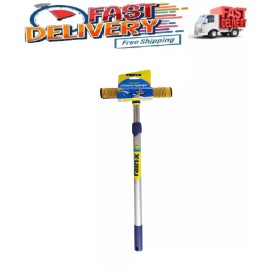 Rain-x 8" Windshield Squeegee Tool with 39" Extension, Blue/Yellow Color