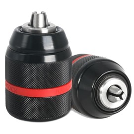 Crumye 2 Pcs Keyless Drill Chuck, 1/2-20UNF Mount, 2~13mm Self-Tightening Chuck Adapter Converter for Multiple Use