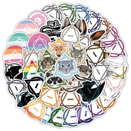 EIH1 Therian Stickers, Therian Stickers for Car, Laptop, Phone, Guitar, Skateboard, Motorcycle, Bicycle, Therian Stickers Set of 50, multicoloured