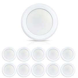 ECOELER 10Pack 6" Dimmable LED Disk Light, 16.5W 5000K Daylight 1000Lm, Dimmable Recessed Surface Mount Lighting Fixture Installs into J-Box or Recessed Can, ETL & FCC Listed