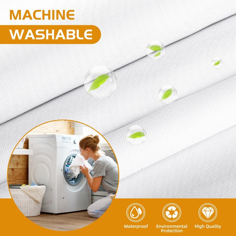 eachope 1 Pack Extra Long Fabric Snap-in Shower Curtain Liner