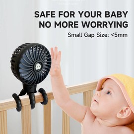 Aorloxta Mini Portable Fan, USB Rechargeable Handheld Fan for Baby Stroller, Car Seat, Quiet Long Battery Powered Desk Fan, 3 Speed Personal Tripod Handheld Fan, and Perfect for Summer Travel