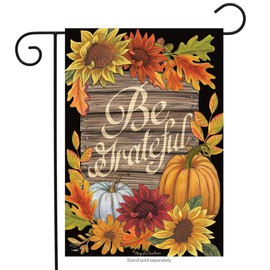 Be Grateful Fall Garden Flag Thanksgiving Floral Autumn 12.5" x 18"