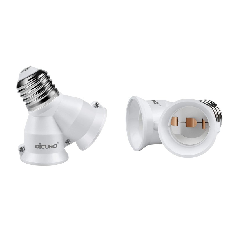 DiCUNO 2 in 1 E26 Socket Splitter Adapter, 2 E26