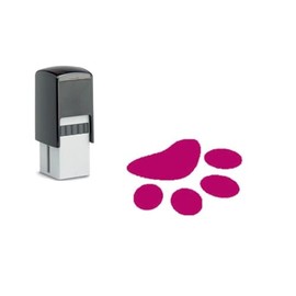 11mm Slanted Paw self Inking Stamp Pink Ink