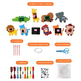 GTYHH 10-Piece Sewing Kit for Children, Sewing Toy with Jungle Animals, Sewing Toy for Children, Educational Sewing Toy for Children, Sewing Toy for Beginners