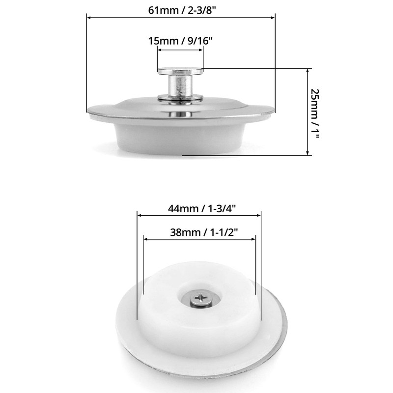 QWORK® 1 Pack Universal Bath Plug, Sink Plug, stainless steel