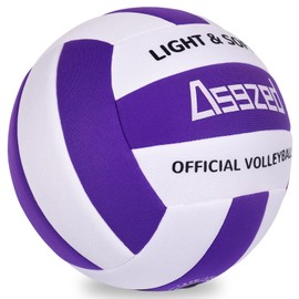Asgzed Soft Light Volleyball-Soft&Quiet Fabric Indoor Volleyball Lightweight for Kids Youth Beginners, Perfect for House Yard Training Practice Games(Deflated)