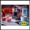 IKEA UPPHETTA 34oz French press coffee maker, glass, stainless steel,
