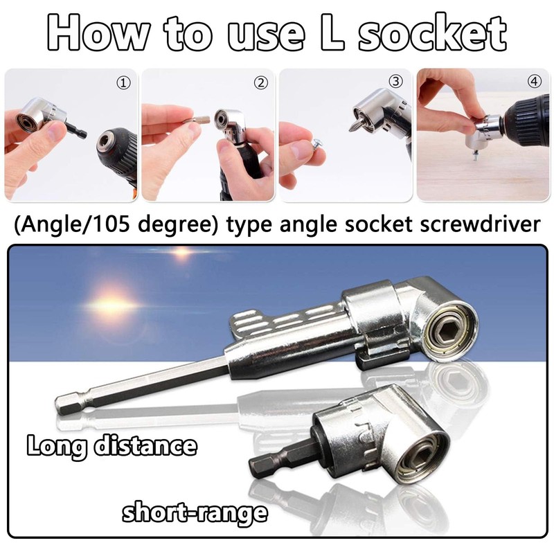 Right Angle Drill Attachment, 105 Degree Right Angle Drill Bit