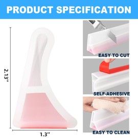 Duzzy 118 Inch Collapsible Shower Threshold Water Dam, Shower Dam Strip Water Stopper, Ideal for Wheelchair Accessible, Suitable for ADA Handicap Showers Bathroom